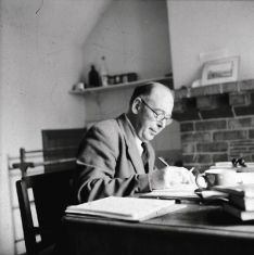 C.S. Lewis at his desk