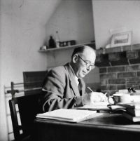 C.S. Lewis at his desk