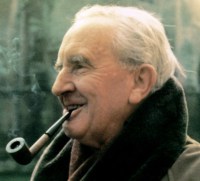 J R R Tolkien - Smoking Pipe Outdoors