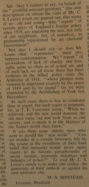 Mar 29 '40 response to Natl Rep binstead