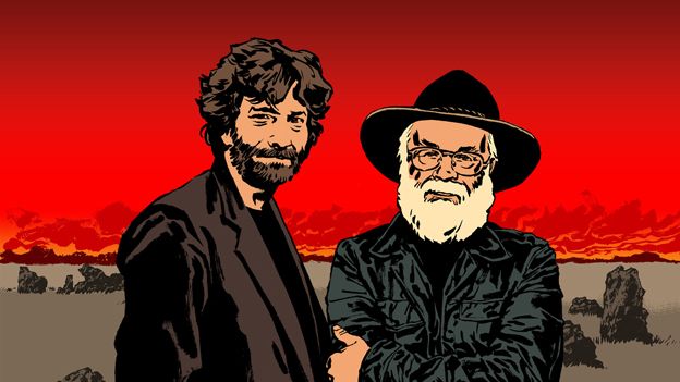 terry-pratchett-and-neil-gaiman cartoon