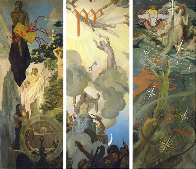 hound of heaven 3 panels Ives Gammell.