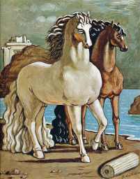Two Horses by a Lake - Giorgio de Chirico