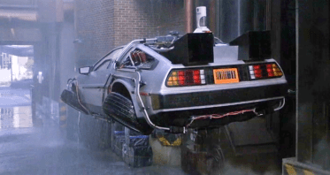 back-future flying delorean
