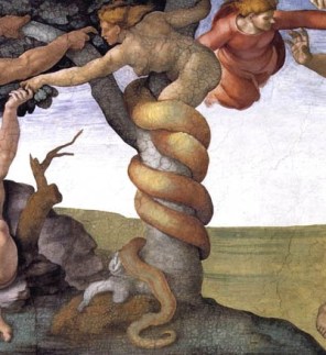 Satan in The Fall of Man by Michelangelo (2)