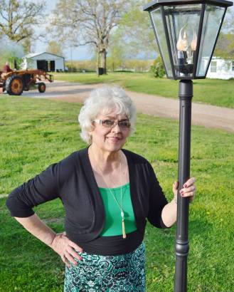 Judy Carlson_White Knight Author_By HER Lampost_Missouri's Ozark_At Her StoneRidge Cottage