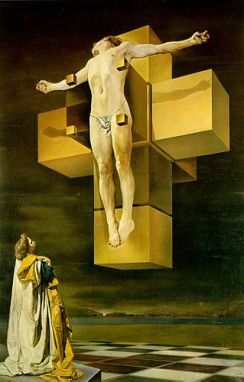 Crucifixion (Corpus Hypercubus), 1954, by Salvador Dalí cross