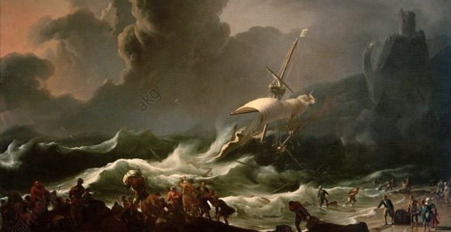 L.Backhuysen / Paul’s Shipwreck.Backhuysen, Ludolf; Dutch painter. 1630–1708